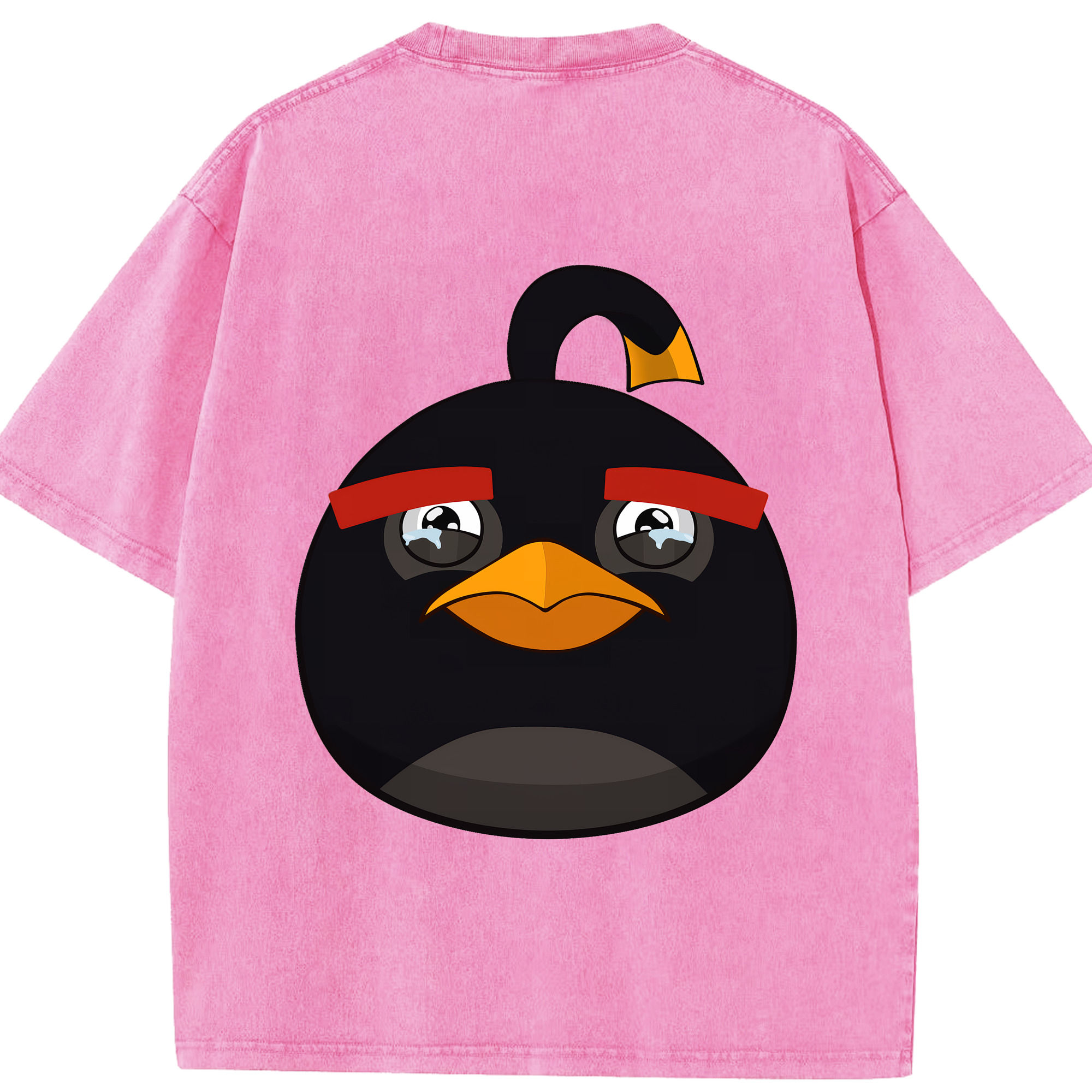 （画像用） Angry Birds アングリーバード 綿100% ヴィンテージ風 半袖Tシャツ（背面プリント）
